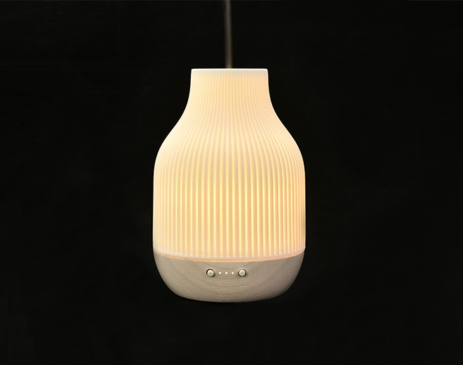 Malco-bambusz alap fehér kerámia elektromos ultrahangos diffúzor fény